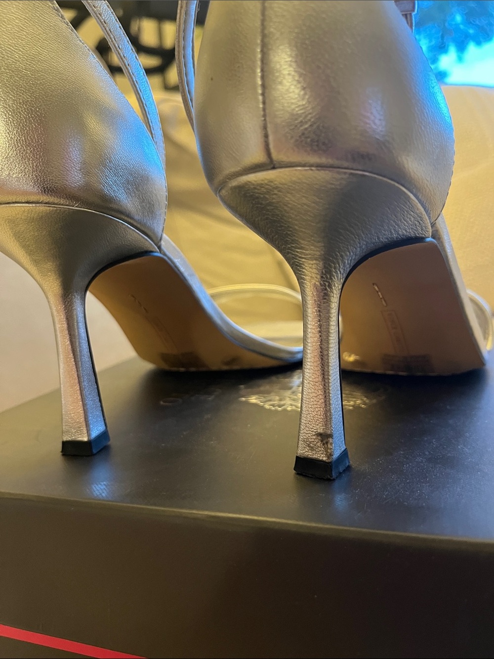 Vince Camuto Enella Metallic Ankle-Strap Heels - Picture 4 of 6
